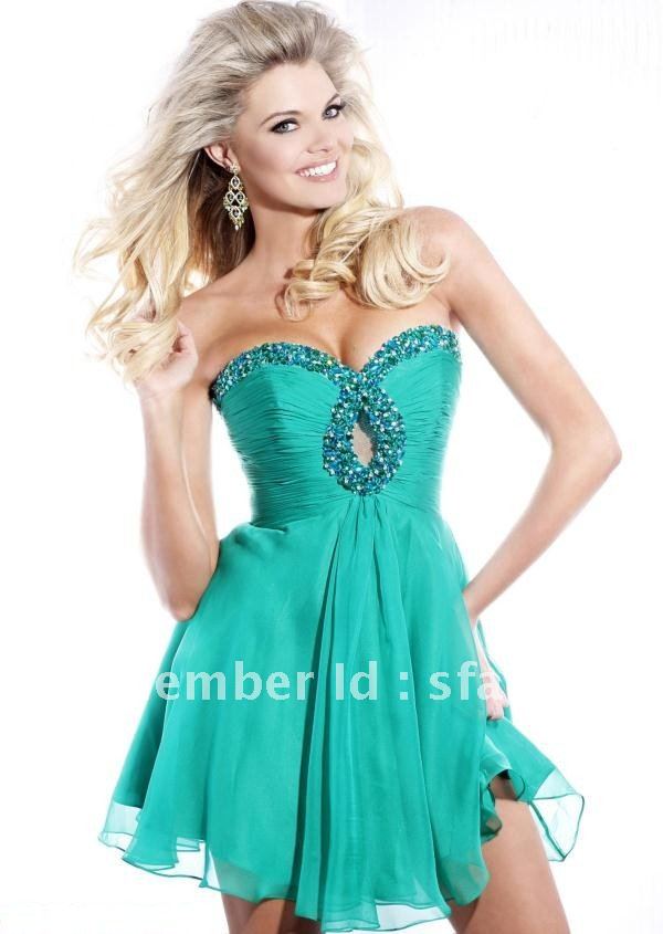 Free Shipping DC-039 Hot Sale Strappless Crystal Diamond Beautiful Short Party/Cocktail Dresses 2012