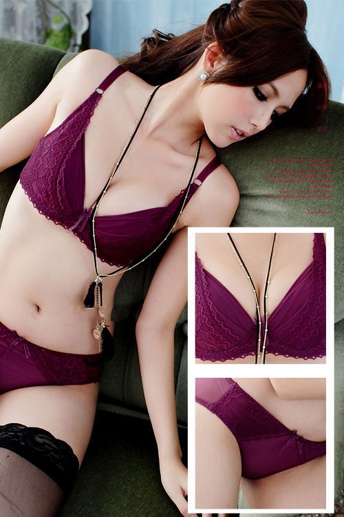 Free shipping deep V sexy lace lingerie thin section closing Furu bra 3/4 Cup BC Cup (ultrathin Cup)