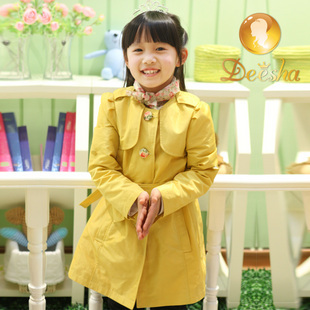 Free shipping! Deesha DEESHA girls clothing family fashion yellow trench outerwear 2111062 ws