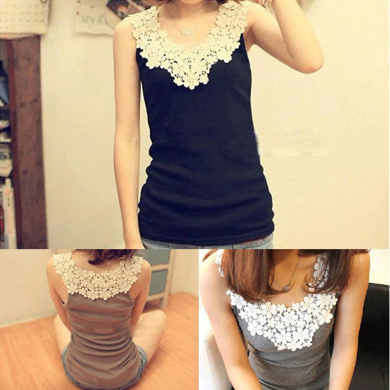 free shipping DHL/EMS 10pce All-match women's pure cotton vest ruffle hem comfortable petals spaghetti strap small vest