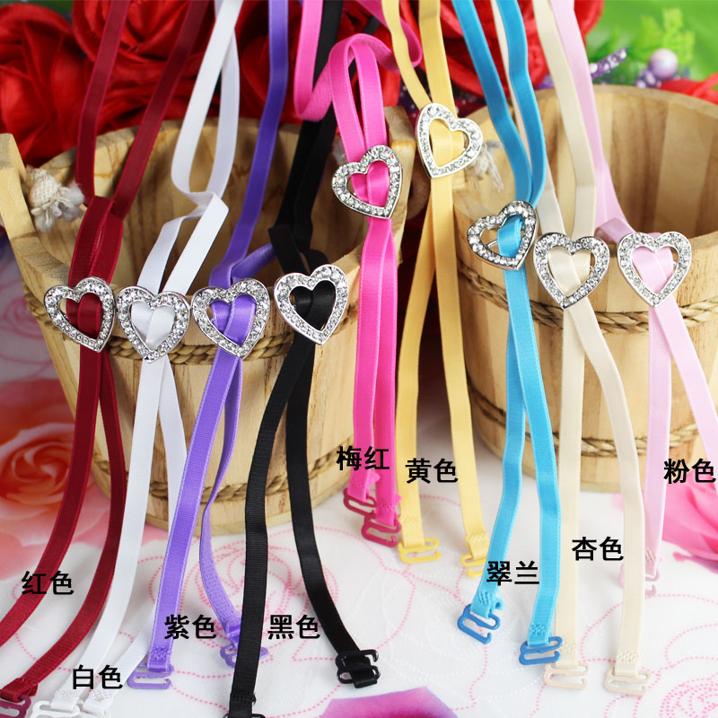 free shipping DHL/EMS 10pce Sparkling diamond heart smarten shoulder strap back cross rhinestone underwear pectoral girdle