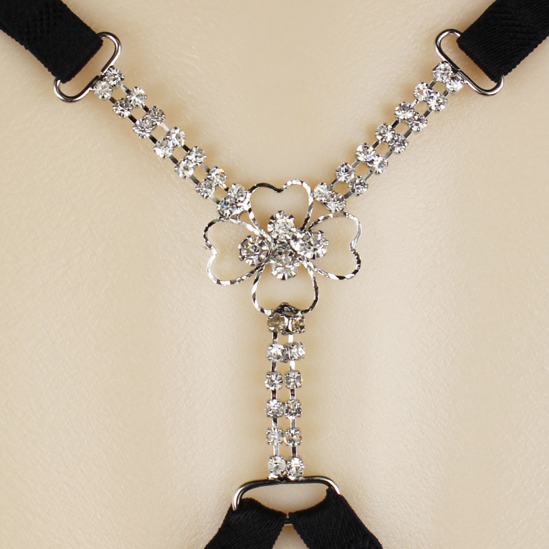 free shipping Diamond decoration lingerie shoulder strap bling rhinestone bra shoulder strap