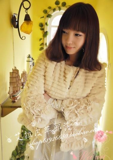 Free shipping Disc-floret fur wool shearing rabbit fur fur coat