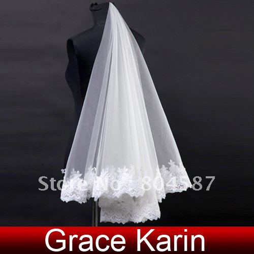 Free Shipping Discount Classic Round Bride Bridal Lace Veil Wedding Veil CL2648