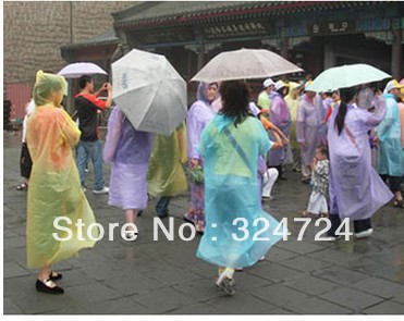 Free shipping   Disposable Emergency Raincoat Camping Travel Portable  50pcs wholesale