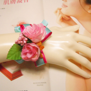 free shipping Diy handmade wedding  bride  wrist flower bracelet