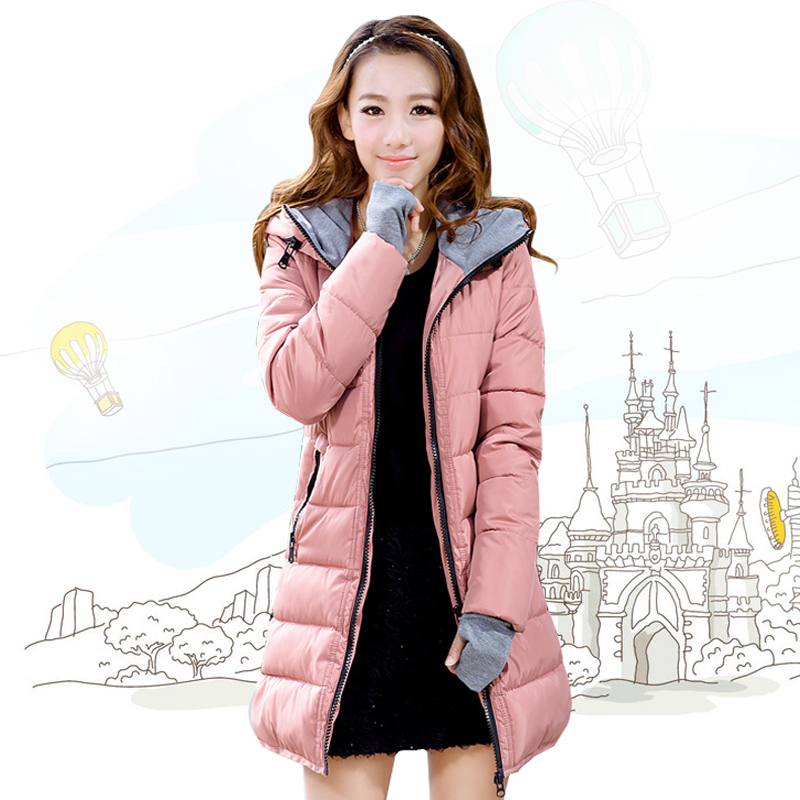Free shipping Dk 2012 winter casual all-match medium-long gentlewomen patchwork wadded jacket outerwear female