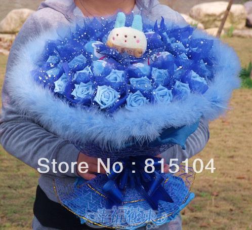 Free shipping Do you a dream doll bouquet simulation flower rose flowers wedding gift Viking toys ZA302