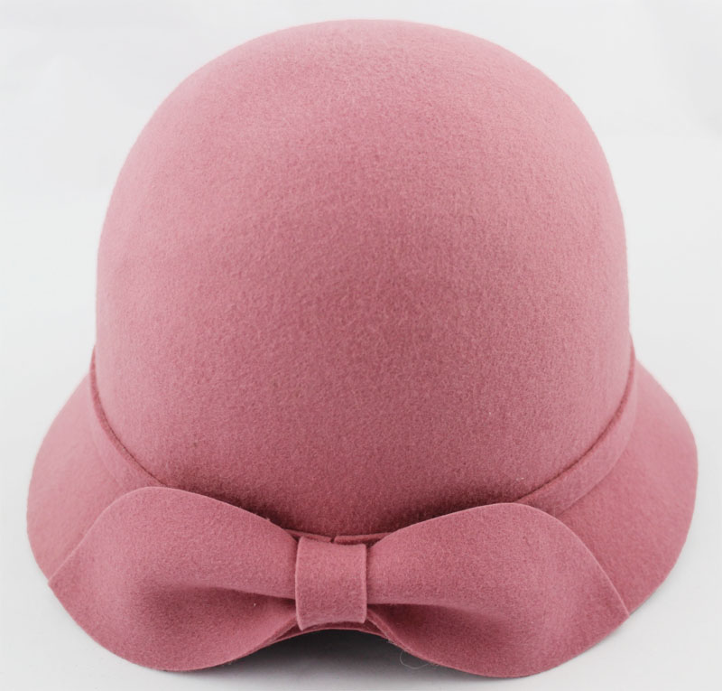 Free Shipping Dome fedoras fashion women's Wine red big bow spring and autumn fashion woolen cap face-lift