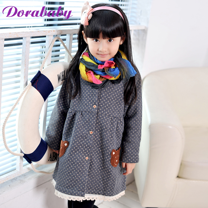 free shipping Dora baby 2012 autumn female child outerwear new arrival fashion trench child top autumn and winter da165