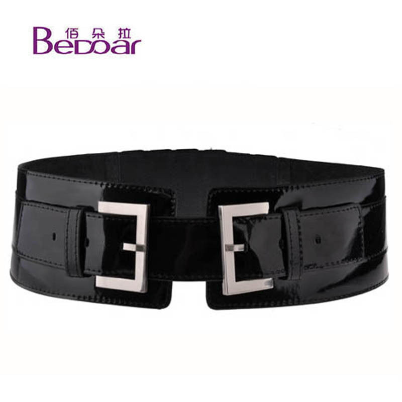 Free Shipping Dora fashion first layer of cowhide japanned leather super quality women's cummerbund strap wide belt