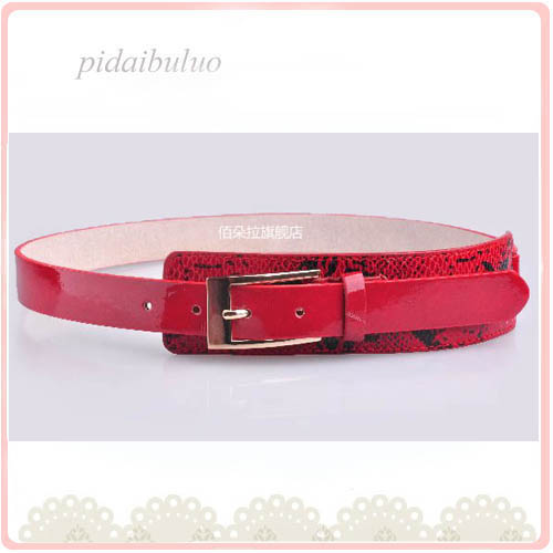 Free Shipping Dora fashion first layer of cowhide wide belt hem-stitch genuine leather brief hook women's strap