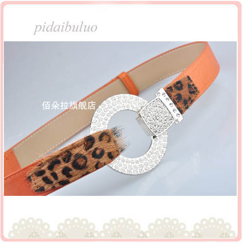 Free Shipping Dora fashion genuine leather horse hair decoration belt strap women's belt