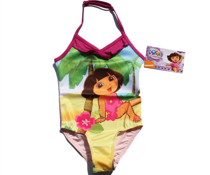 free shipping Dora girl swimwear swimming costume one piece swimmers bathers