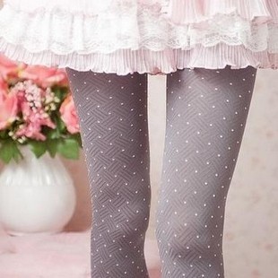 Free shipping Dot jacquard  velvet spring and autumn Grey panty hose S0002  Min order $10