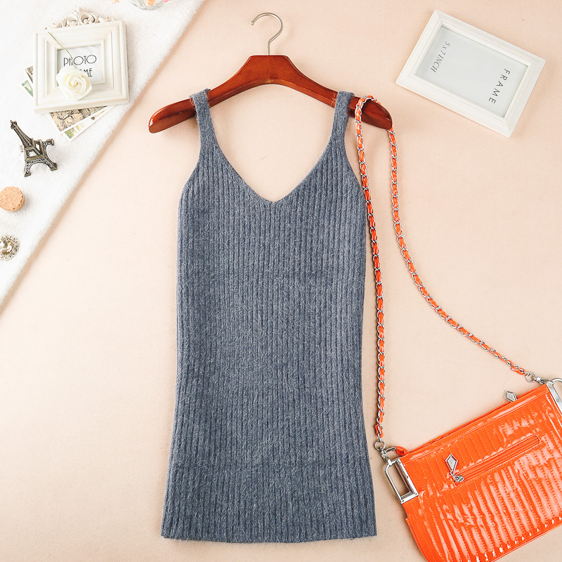 free shipping Double 2012 autumn and winter new arrival women's medium-long knitted sweater vest blousier