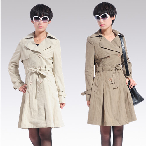 Free shipping! Double breasted women's trench spring casual slim overcoat outerwear