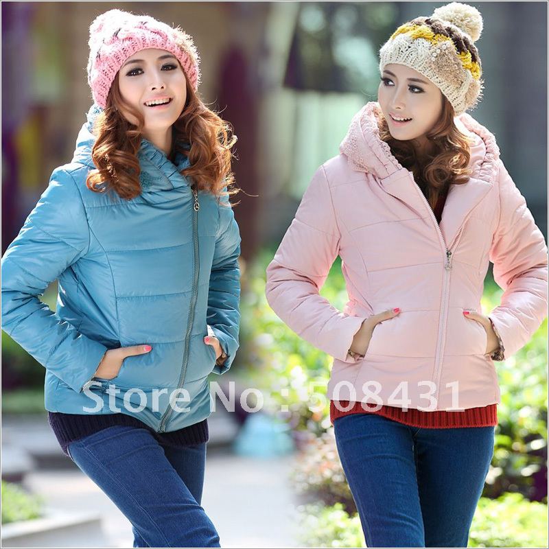 free shipping down parkas women 4 colors jacket female 2012  thick plus size cotton-padded slim outerwear coat