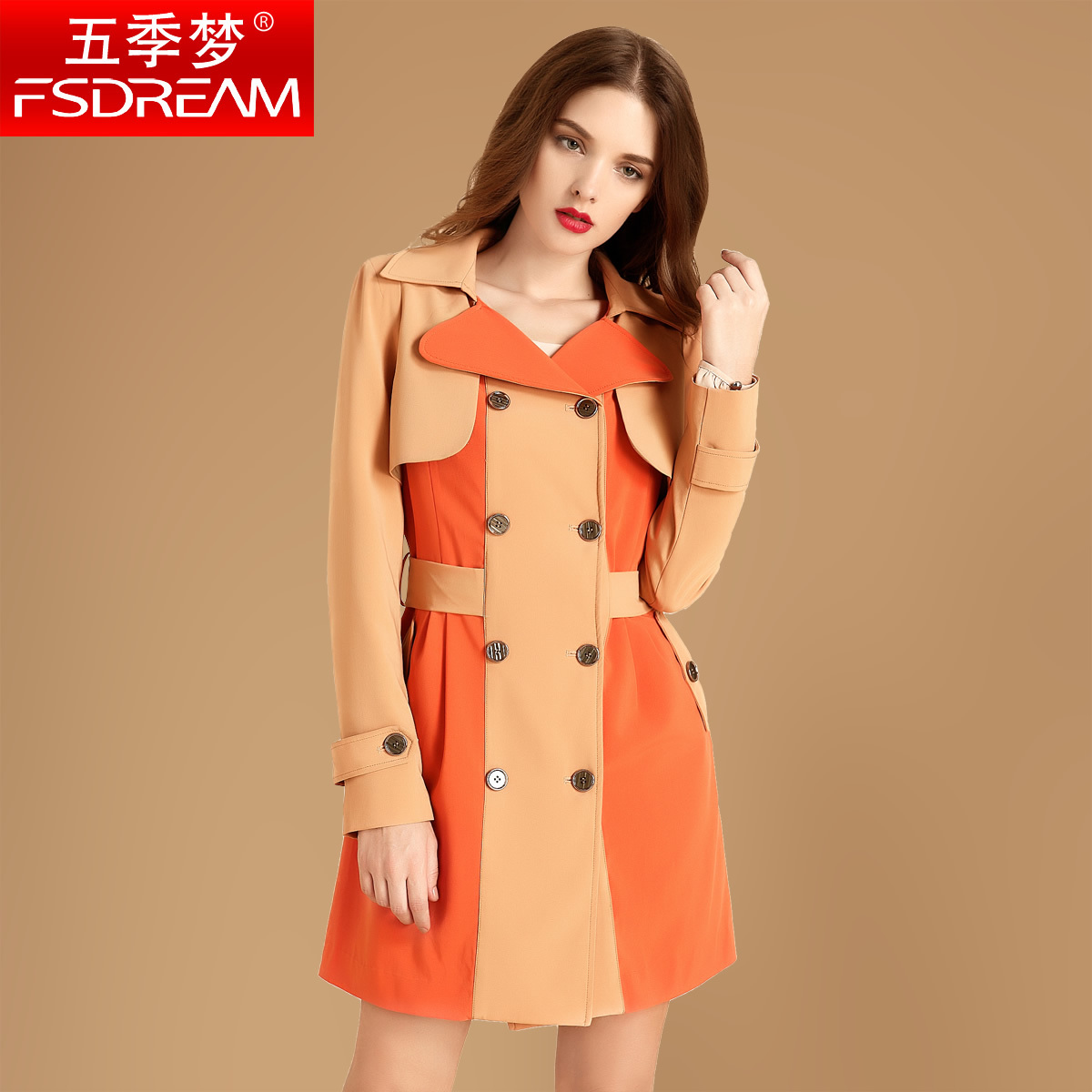 Free Shipping Dream 2012 autumn double breasted long-sleeve turn-down collar long design slim trench w12507