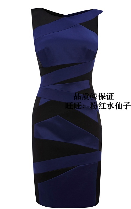 Free shipping!Dress Km  brand dress fashion color block slim sleeveless one-piece dress spring  ladies dress dn108