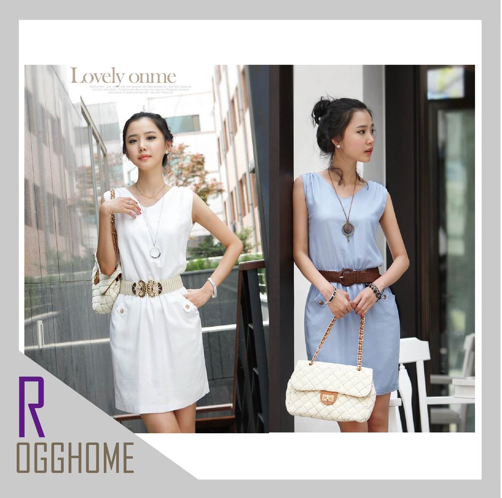 Free shipping Drop Shipping 2013 Early spring NEW Pure Noble elegant Casual dress No belt 2Color Free size RG1302003
