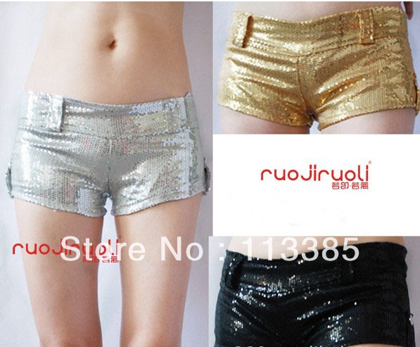 Free shipping /DS dance Low waist sexy shorts / nightclub dance sequins pants/ super sexy trousers / pants