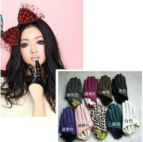 free shipping Ds gloves jazz dance full faux leather gloves