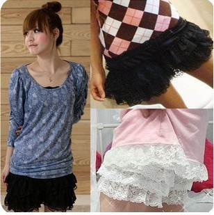 Free shipping  E9309 multi-layer legging skirt lace basic skirt pants safety pants skirt shorts hot wholesale