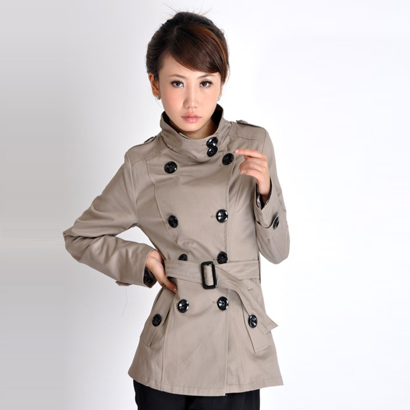 FREE SHIPPING Eaham2012 ol elegant double breasted trench long-sleeve