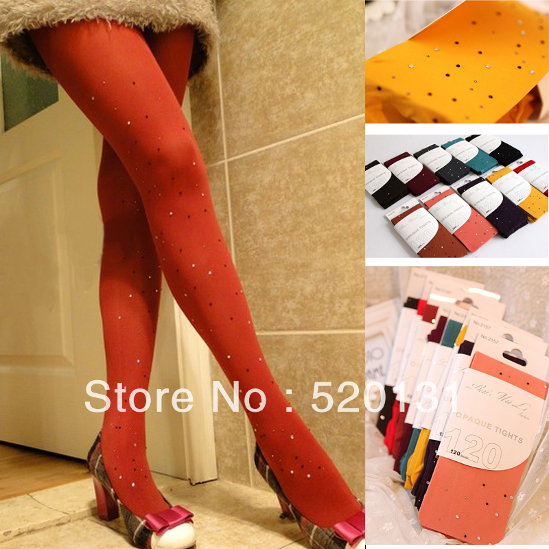 free shipping east ou  set  Drill 120d three-dimensional sparkling diamond pearlizing basic  velvet pantyhose