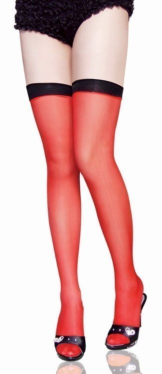 Free Shipping elastic black laciness red legs sexy over-the-knee ultra-thin stockings q7985 Fast Delivery Cheaper Price