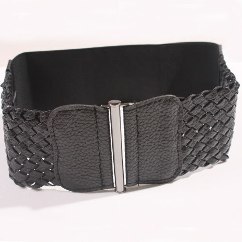 Free Shipping Elastic elastic decoration belt fashion knitted waist decoration brief black leather cummerbund y844