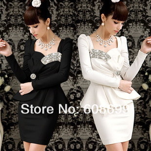Free shipping elegance 2012 new ladies sheath sexy noble spirit European and American style party Quality fabrics women dress