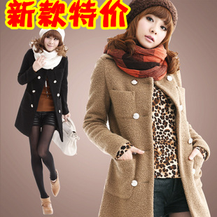 Free shipping! Elegant elegant 2012 autumn female double breasted wool overcoat woolen slim woolen outerwear