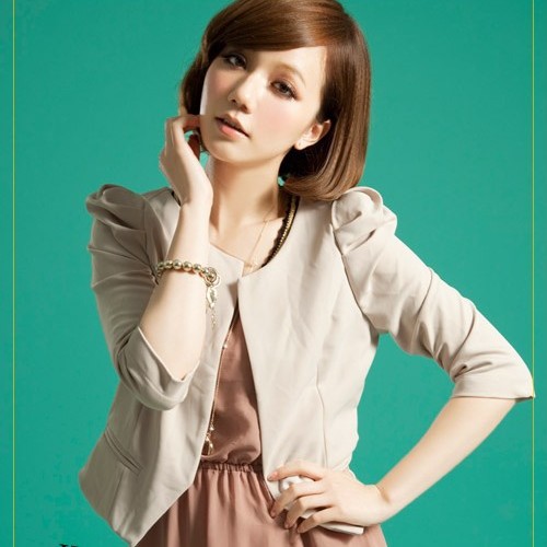 Free Shipping, Elegant plain princess wind three quarter sleeve outerwear 118676