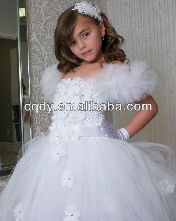 Free shipping Ellie's Bridal white Flower Girl Dress/Tutu dress/party dress/princess dress/Children's photography photo dress