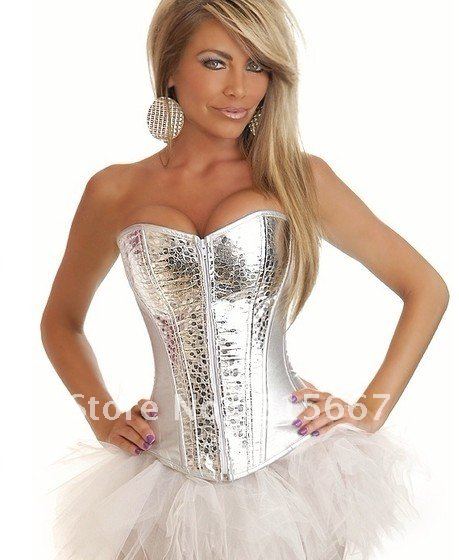 Free shipping embroidered corset,lingerie sexy ,slim n lift body shaper ,wholesale bustier siliver leather  corset
