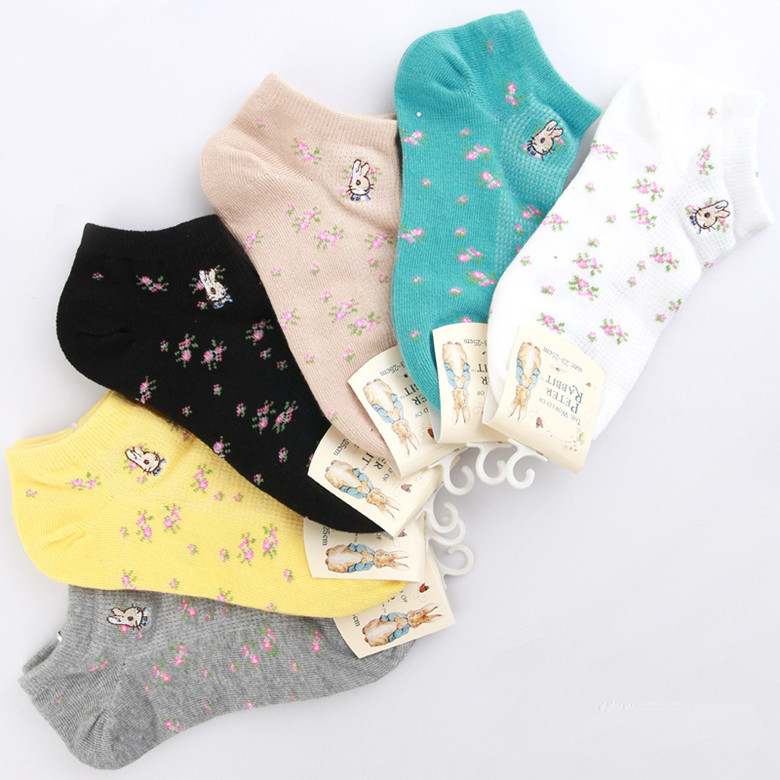 Free Shipping Embroidery Female Ankle Socks Casual Cotton Socks Women Fashion Socks Wholesale 15Pairs