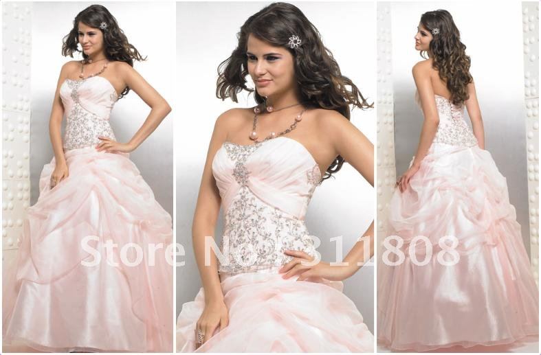 Free Shipping Embroidery Pink Ball Gown Quinceanera Dresses Sweet 16 Dresses