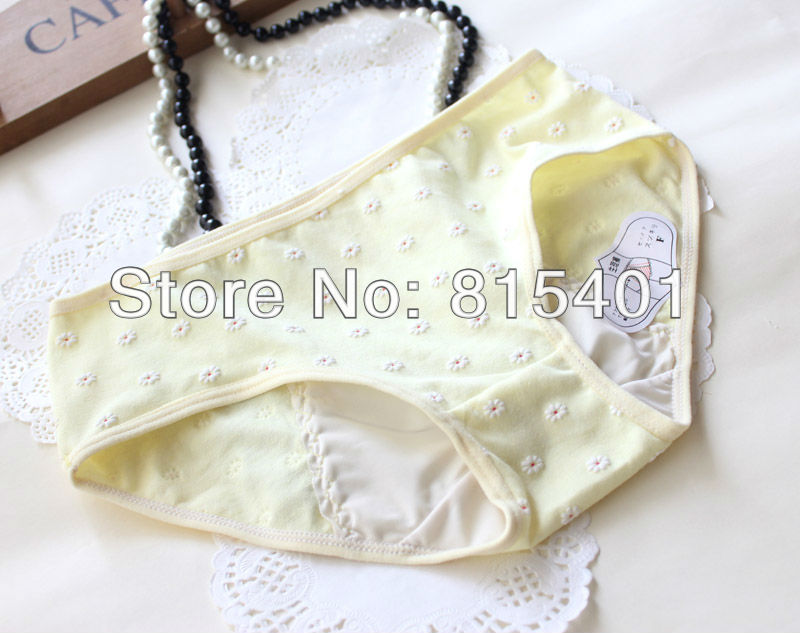 Free Shipping Emmenia physiological pants female mid waist panties waterproof physiological panties shorts 100% cotton #665