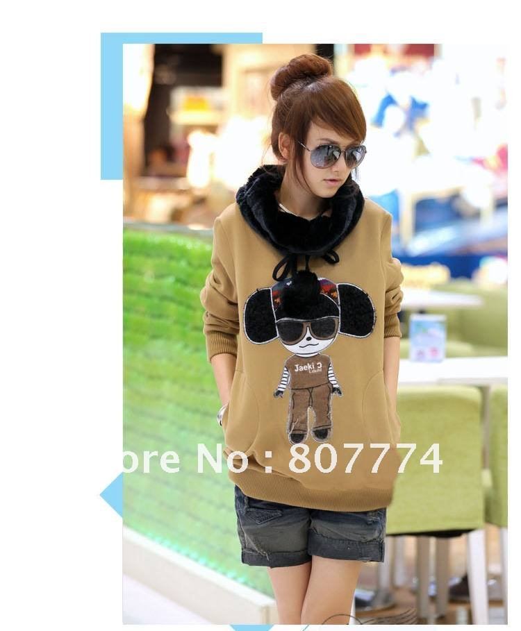 Free Shipping emroidery dog pattern coat shawl neck outwear Wholesale Promotion