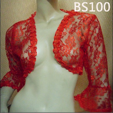 Free shipping EMS,2011 HOT Low-price,Wholesale/Retail High Quality,Wedding Cheongsam Jacket/Wraps,Red Bridal Lace Shawls BS100