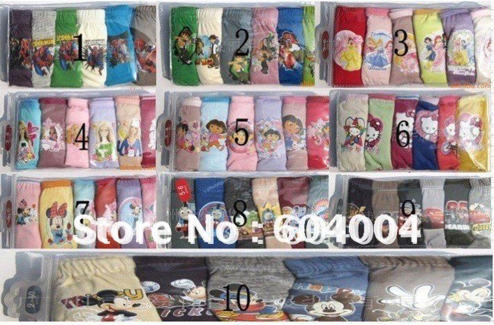 Free shipping~EMS 20pcs famous cartoon character Underewears,Kids Underwear,girl and boy's underwear,baby inner wears