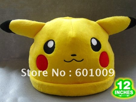 Free Shipping EMS 30/Lot Pokemon Costumes Pikachu Ash Beanie Hat Plush Wholesale