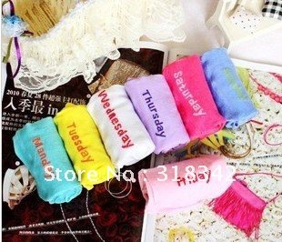 free shipping   English letters 7 days pure color adult woman ship socks