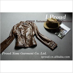 Free shipping Europe and the United States PU leather splicing zipper pocket cultivate one's morality small coat