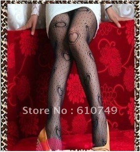 Free shipping Europe and the United States Sexy Love black heart net socks heart-shaped pattern fishnet stockings 30pcs/lot