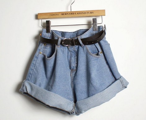 Free shipping: Europe and the United States to restore ancient ways of tall waist jean shorts