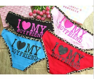 free shipping! excellent quality cotton LOVE BF print ladies' secret pink panties underwear
