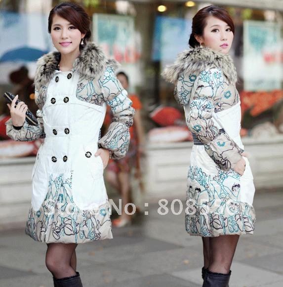 Free shipping excellent quality  women's down jacket coat Line patterns warm coat jacket